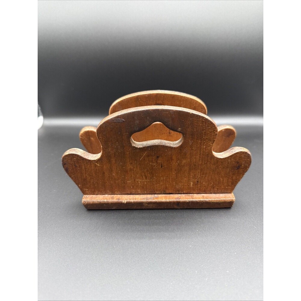 Vintage Wooden Napkin Holder / Mail Letter Organizer / Country/Cottage